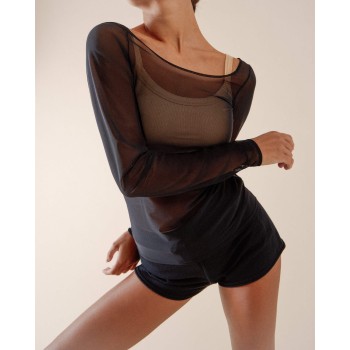 Top manches longues en résille